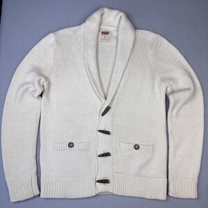Levi Strauss & Co. Men's Ivory Shawl Collar Knit Cardigan Sweater Medium